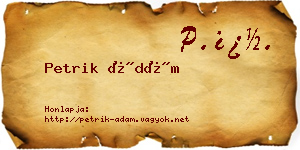 Petrik Ádám névjegykártya